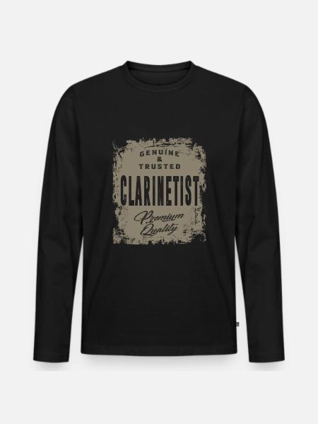 Genuine Clarinetist - Men's Premium Organic Long Sleeve Shirt - black