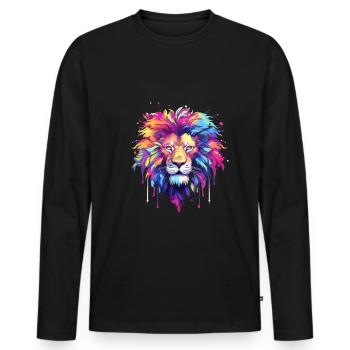 King Leon - Männer Premium Bio Langarmshirt - Schwarz - Vorne - Nico (187cm)