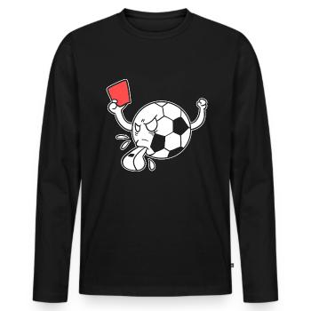 Funny Soccer Ball Sportbeamter - Männer Premium Bio Langarmshirt - Schwarz - Vorne - Nico (187cm)