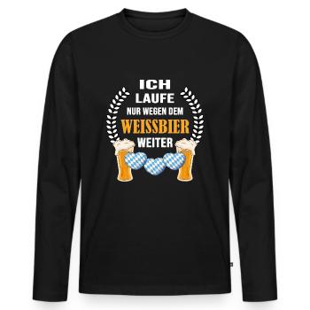 wandern bergwandern trekking wanderweg weißbier - Männer Premium Bio Langarmshirt - Schwarz - Vorne - Nico (187cm)