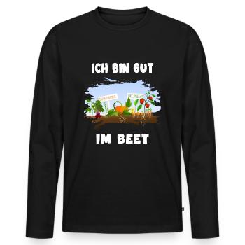 gärtner gut im beet gartenarbeit gemüsegarten - Männer Premium Bio Langarmshirt - Schwarz - Vorne - Nico (187cm)