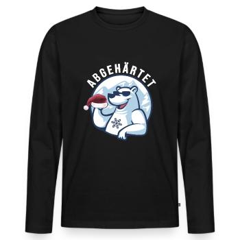 Eisbader cooler Winterschwimmer abgehärtet - Männer Premium Bio Langarmshirt - Schwarz - Vorne - Nico (187cm)