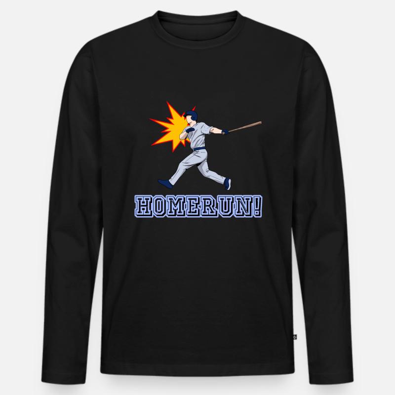 Homerun Baseball - Männer Premium Bio Langarmshirt - Schwarz