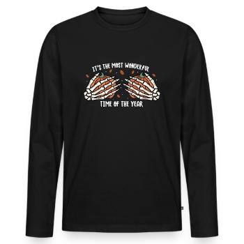 Halloween It's The Most Wonderful Time of The Year - Männer Premium Bio Langarmshirt - Schwarz - Vorne - Nico (187cm)
