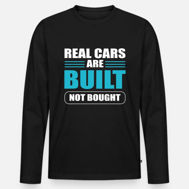 Lustiger Mechaniker Handwerker - Männer Premium Bio Langarmshirt - Schwarz