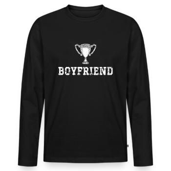Freund Paare Liebe Beziehung Partner Geschenkidee - Männer Premium Bio Langarmshirt - Schwarz - Vorne - Nico (187cm)