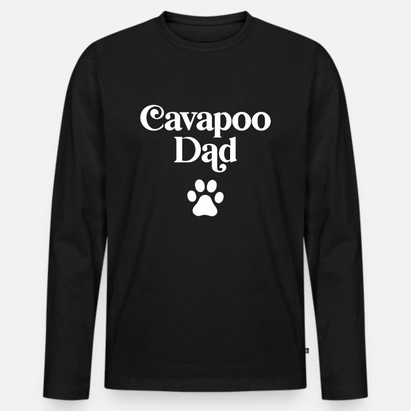 Cavapoo Vater - Männer Premium Bio Langarmshirt - Schwarz