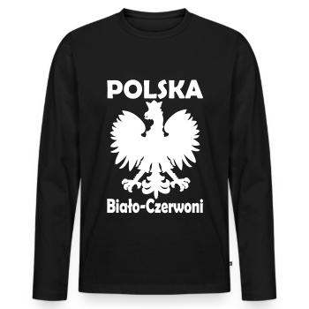 POLSKA - T-shirt manches longues Premium bio Homme - noir - Devant - Nico (187cm)