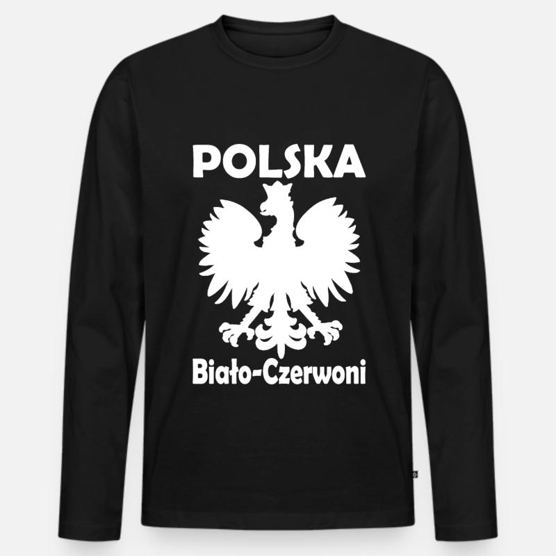 POLSKA - Männer Premium Bio Langarmshirt - Schwarz
