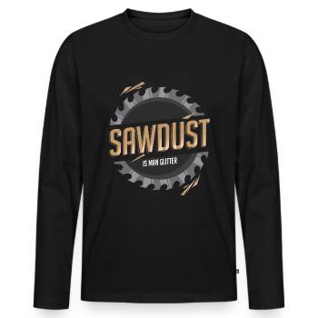 La sciure est un homme scintillant - T-shirt manches longues Premium bio Homme - noir - Devant - Nico (187cm)