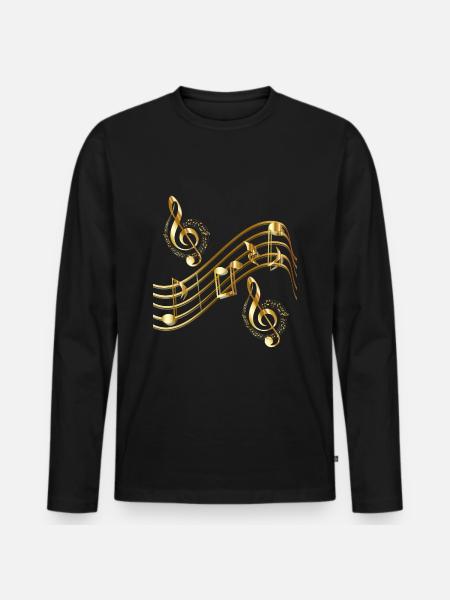 Music: sheet music, scale - Men's Premium Organic Long Sleeve Shirt - black