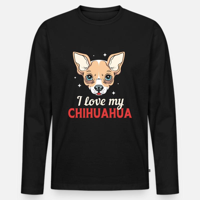 Chihuahua - Männer Premium Bio Langarmshirt - Schwarz
