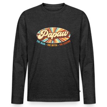 Papa Vater Opa Geschenkidee Papaw Spruch Humor - Männer Premium Bio Langarmshirt - Anthrazit meliert - Vorne - Nico (187cm)