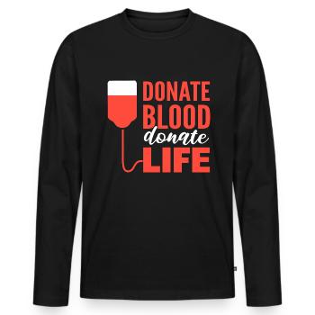 Blutspender Staatlich geprüfte Krankenschwester - Männer Premium Bio Langarmshirt - Schwarz - Vorne - Nico (187cm)