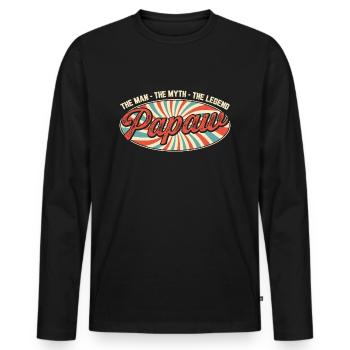 Papa Vater Opa Geschenkidee Papaw Spruch Humor - Männer Premium Bio Langarmshirt - Schwarz - Vorne - Nico (187cm)