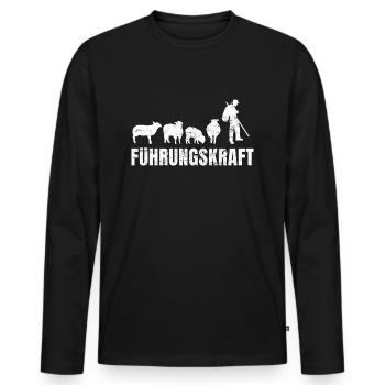 Führungskraft Schäfer Schafzüchter Schaf Hirte - Männer Premium Bio Langarmshirt - Schwarz - Vorne - Nico (187cm)