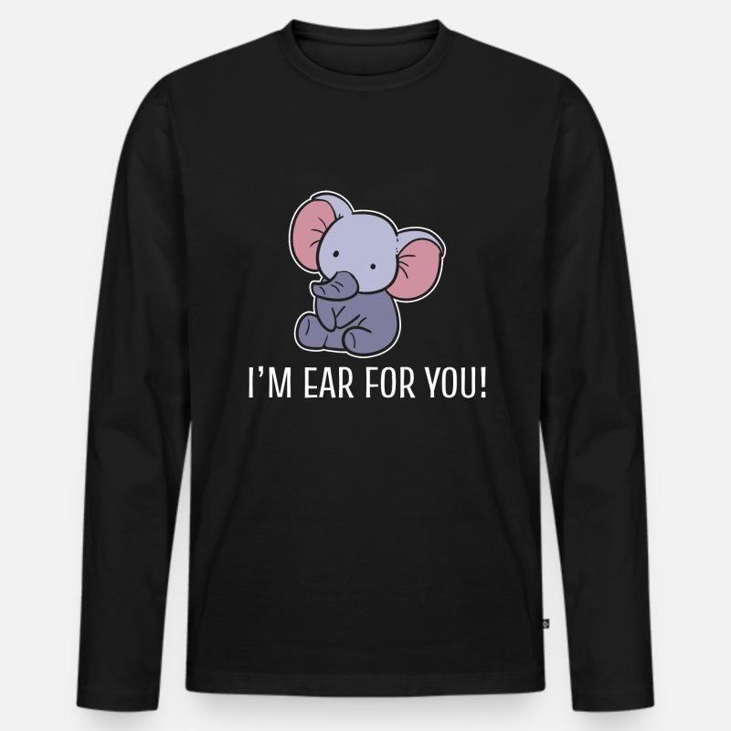 Elefant -Wortspiele Zookeeper - Männer Premium Bio Langarmshirt - Schwarz