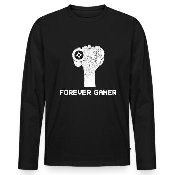 Spiele und Videospiele Spieler - Männer Premium Bio Langarmshirt - Schwarz - Vorne - Nico (187cm)