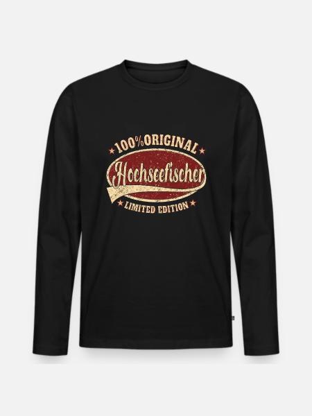 Hochseefischer 100% Original - Männer Premium Bio Langarmshirt - Schwarz