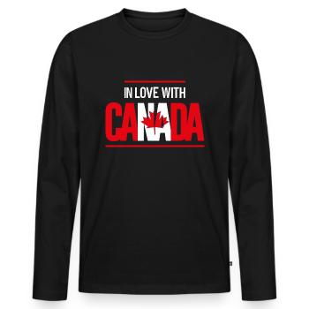 Canada - T-shirt manches longues Premium bio Homme - noir - Devant - Nico (187cm)