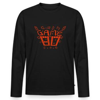 Game 80s design rot - Männer Premium Bio Langarmshirt - Schwarz - Vorne - Nico (187cm)