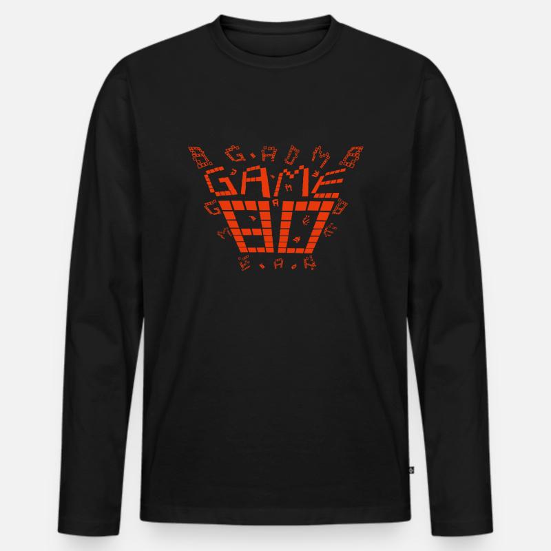 Game 80s design rot - Männer Premium Bio Langarmshirt - Schwarz