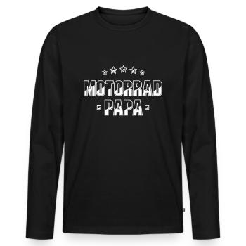 Motorrad Papa Biker Vater Geschenk - Männer Premium Bio Langarmshirt - Schwarz - Vorne - Nico (187cm)