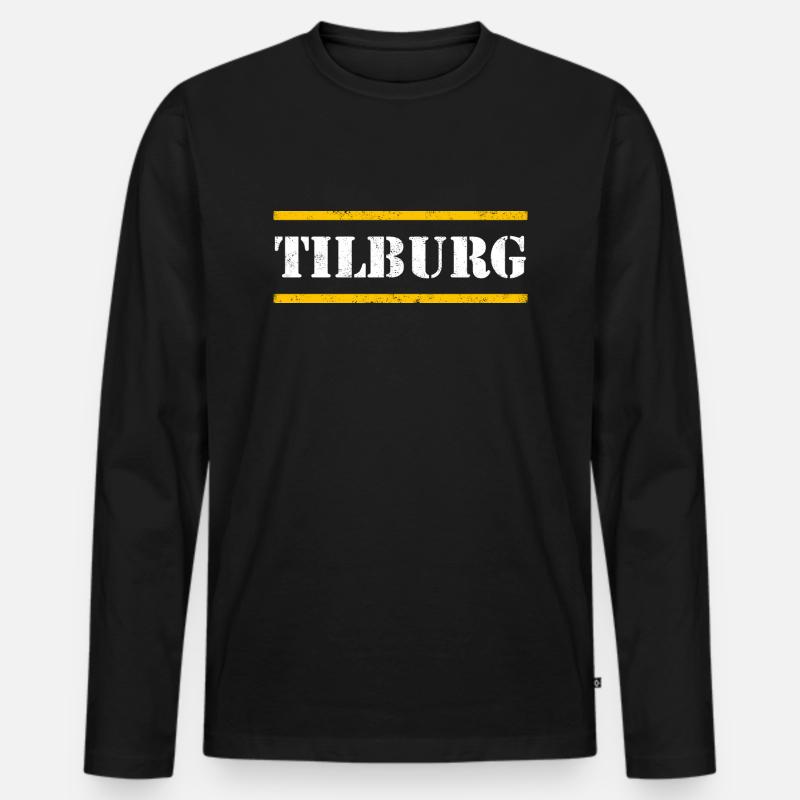 Tilburg - Männer Premium Bio Langarmshirt - Schwarz
