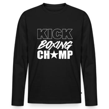 Kickboxing Champ Athlet - Männer Premium Bio Langarmshirt - Schwarz - Vorne - Nico (187cm)