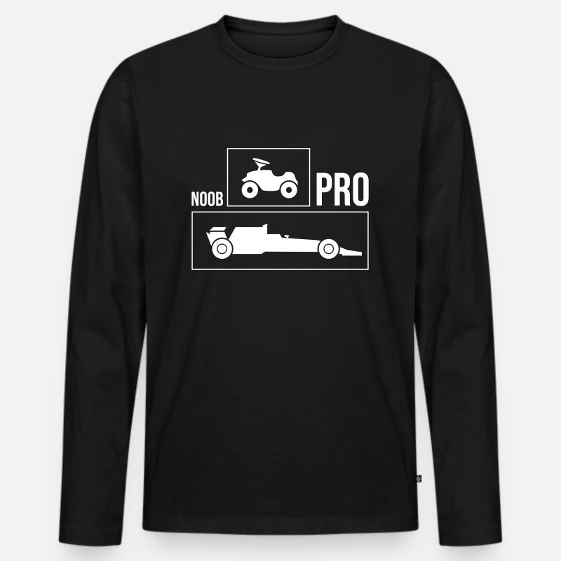 Rennauto Noob Pro - Männer Premium Bio Langarmshirt - Schwarz