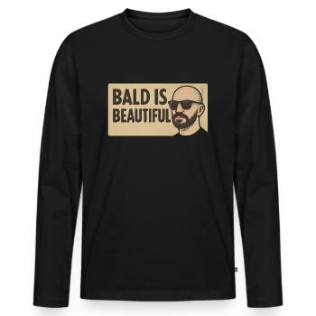 Männer Glatze Geschenkidee Bald Is Beautiful - Männer Premium Bio Langarmshirt - Schwarz - Vorne - Nico (187cm)