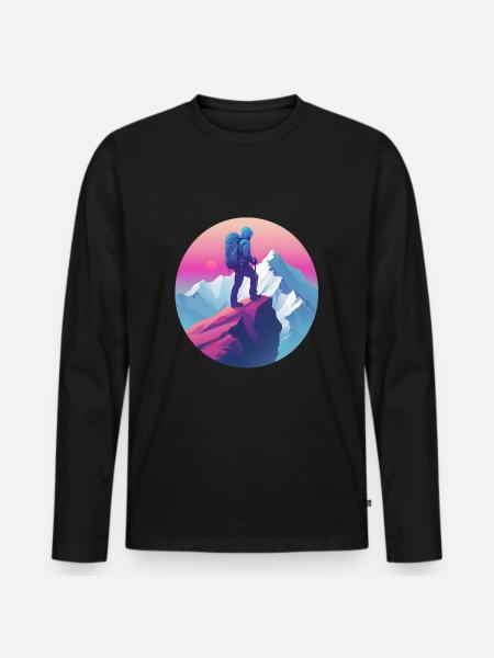 Hikers - Men's Premium Organic Long Sleeve Shirt - black