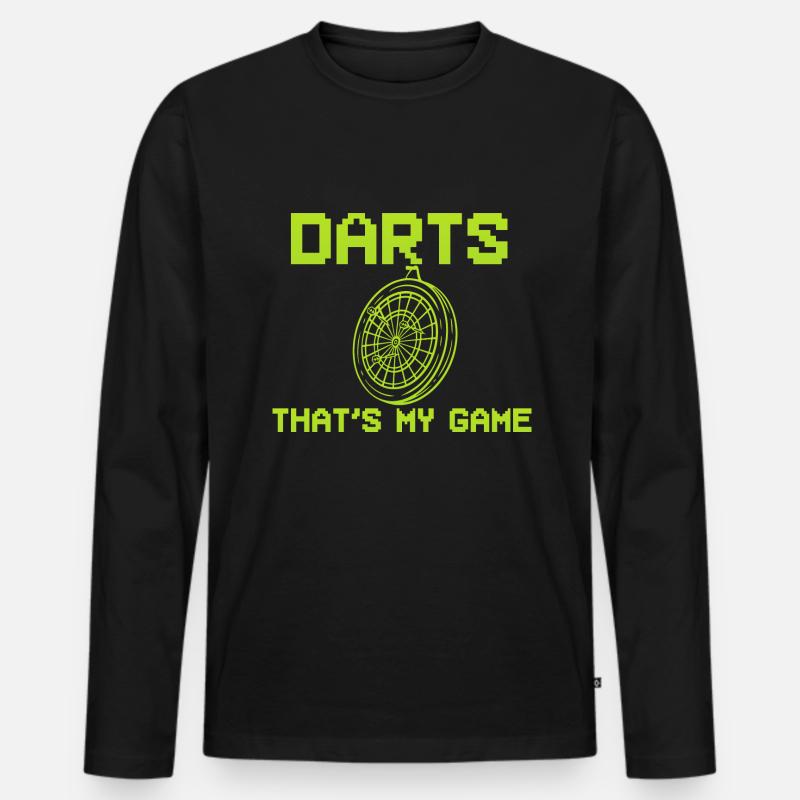 Dart Shooting Dartwerfer - Männer Premium Bio Langarmshirt - Schwarz