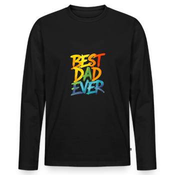 Meilleur papa de tous les temps - Graffiti aux couleurs vives - T-shirt manches longues Premium bio Homme - noir - Devant - Nico (187cm)