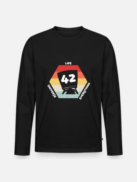 Answer 42 - Men's Premium Organic Long Sleeve Shirt - black