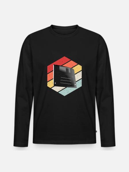 Diskette Floppy Disk - Men's Premium Organic Long Sleeve Shirt - black