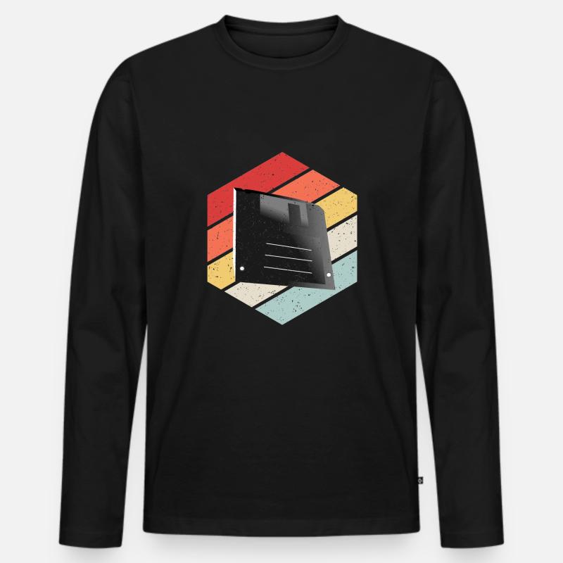 Diskette Floppy Disk - Men's Premium Organic Long Sleeve Shirt - black