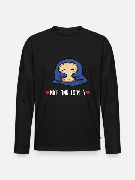 Brot Wortspiel Bäcker - Männer Premium Bio Langarmshirt - Schwarz