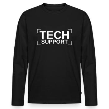 TECH SUPPORT Cryptocurrency Trader - Männer Premium Bio Langarmshirt - Schwarz - Vorne - Nico (187cm)