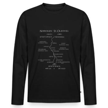 St. Olavsweg Norway - Men's Premium Organic Long Sleeve Shirt - black - Front - Nico (187cm)