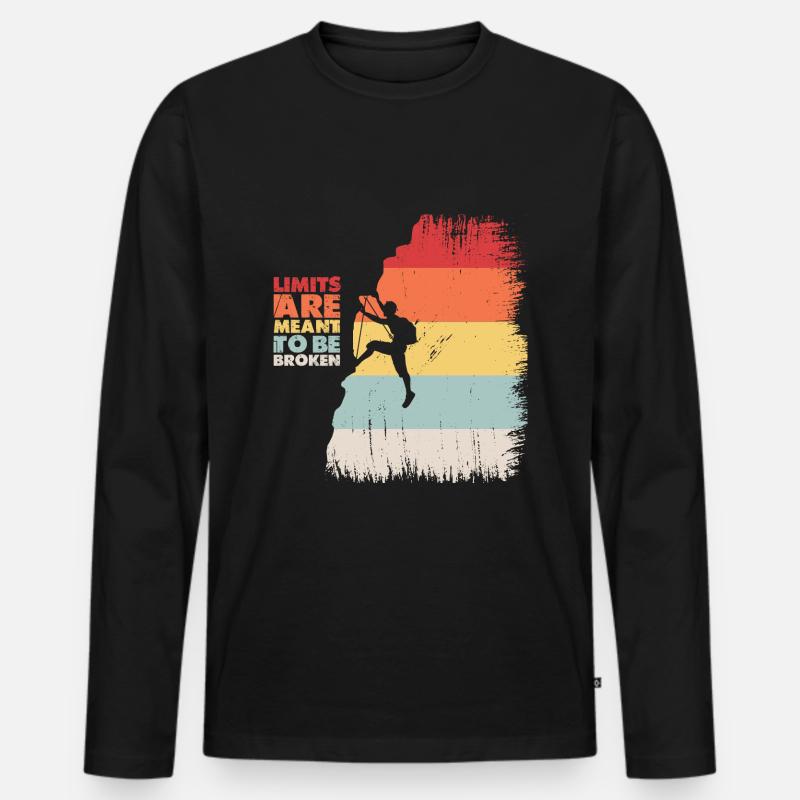 Klettern - Männer Premium Bio Langarmshirt - Schwarz