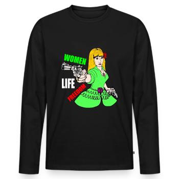 Women life freedom - Männer Premium Bio Langarmshirt - Schwarz - Vorne - Nico (187cm)