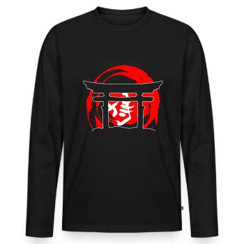 Tori Gate Japanischer Tourist - Männer Premium Bio Langarmshirt - Schwarz - Vorne - Nico (187cm)