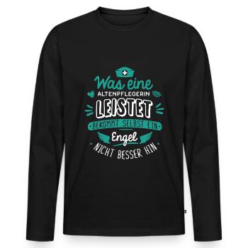 Altenpflegerin Pflegerin Altenpflege Geschenk - Männer Premium Bio Langarmshirt - Schwarz - Vorne - Nico (187cm)