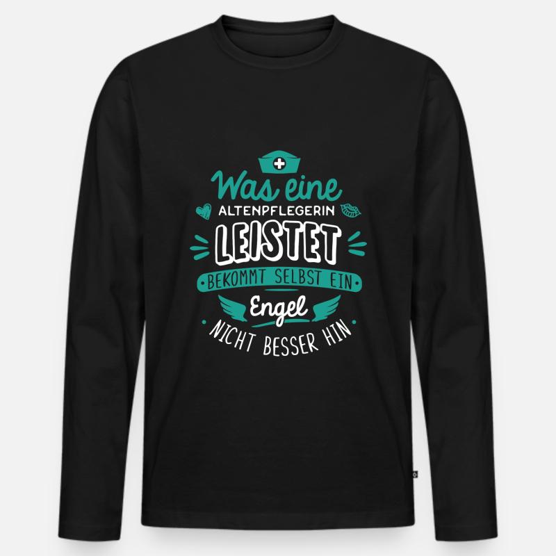 Altenpflegerin Pflegerin Altenpflege Geschenk - Männer Premium Bio Langarmshirt - Schwarz
