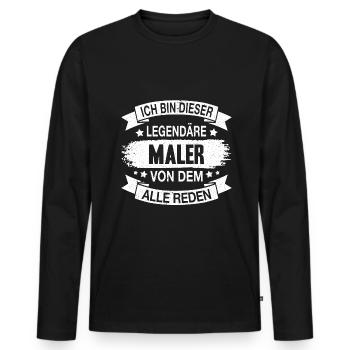 Maler Legendär Spruch - Männer Premium Bio Langarmshirt - Schwarz - Vorne - Nico (187cm)