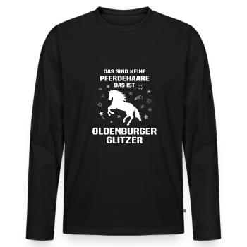 Oldenburger Glitzer - Männer Premium Bio Langarmshirt - Schwarz - Vorne - Nico (187cm)