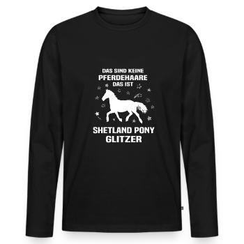 Shetland Pony Glitzer - Männer Premium Bio Langarmshirt - Schwarz - Vorne - Nico (187cm)