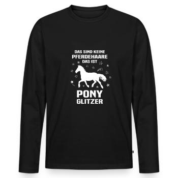 Pony Glitzer - Männer Premium Bio Langarmshirt - Schwarz - Vorne - Nico (187cm)