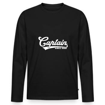 Captain Since 2022 - Männer Premium Bio Langarmshirt - Schwarz - Vorne - Nico (187cm)